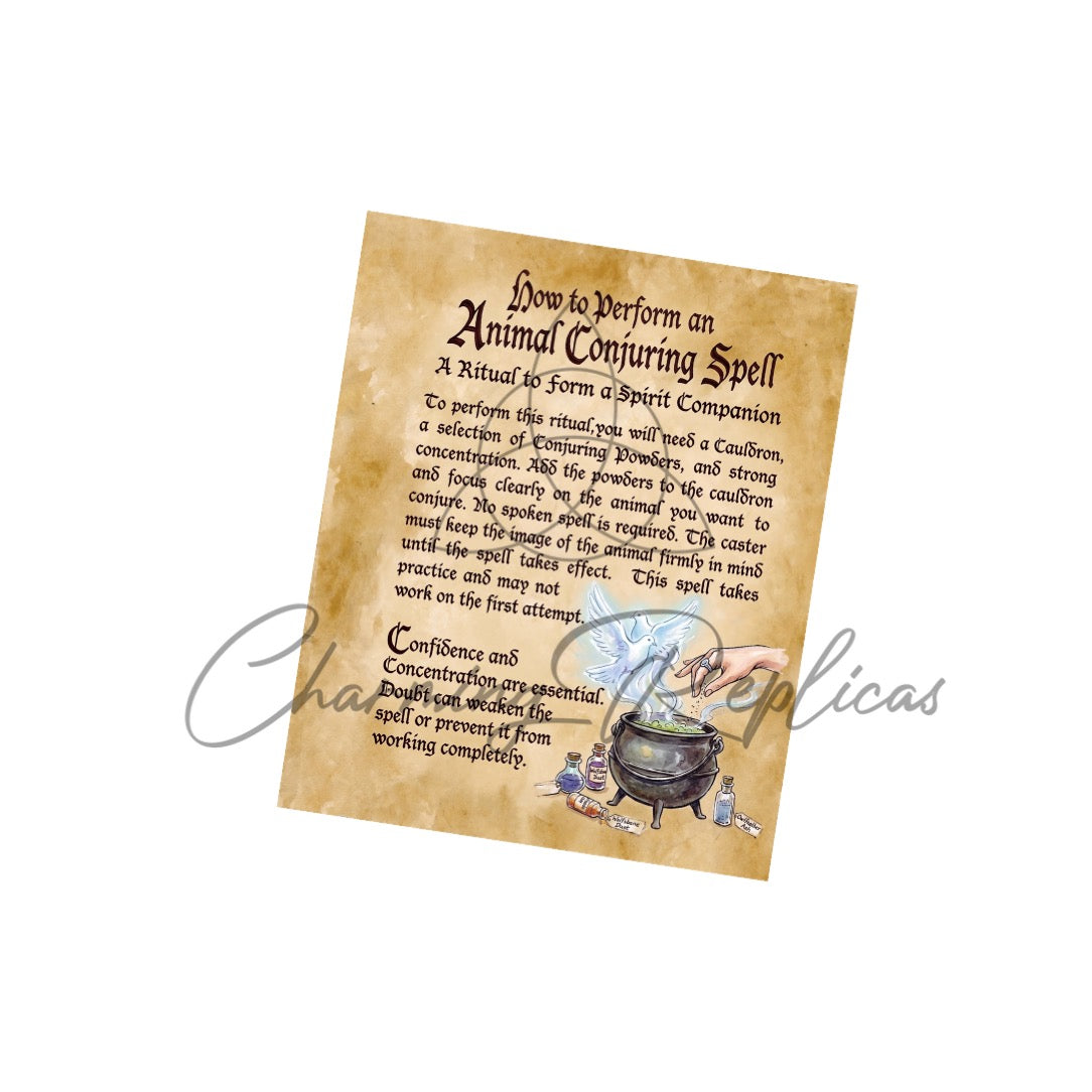 Animal Conjuring Spell Unseen Page digital Book of Shadows artwork preview